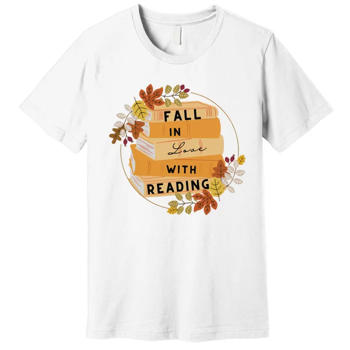 Fall Teacher Reading Book Thanksgiving Premium T-Shirt