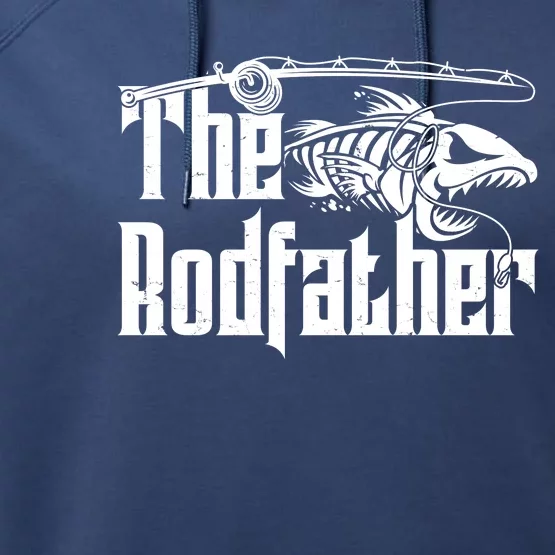 Funny The Rodfather FIshing Performance Fleece Hoodie