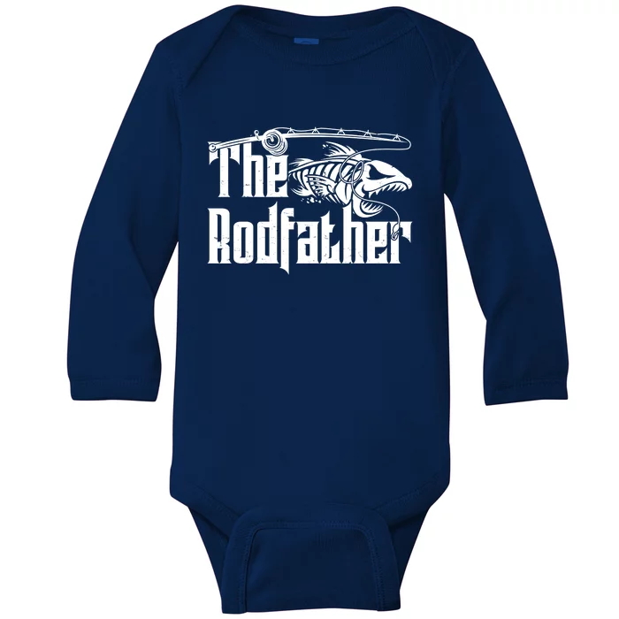 Funny The Rodfather FIshing Baby Long Sleeve Bodysuit