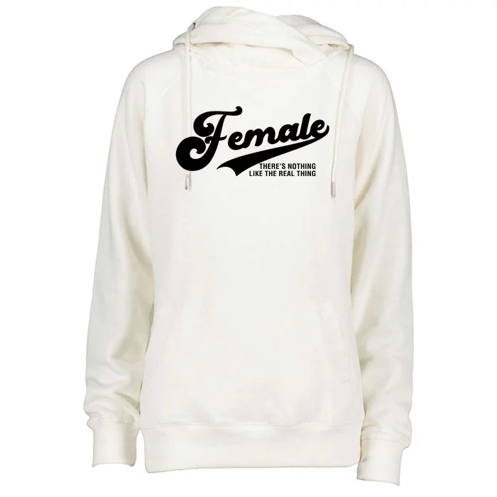 Female The Real Thing Woman The Original Womens Funnel Neck Pullover Hood