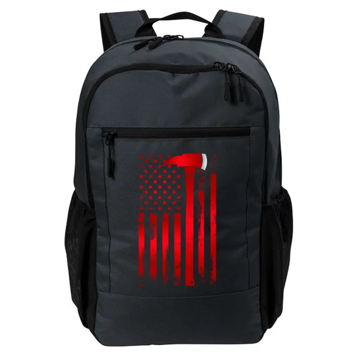 Fire Thin Red Line American Flag Axe Gift Firefighter Dad Gift Daily Commute Backpack