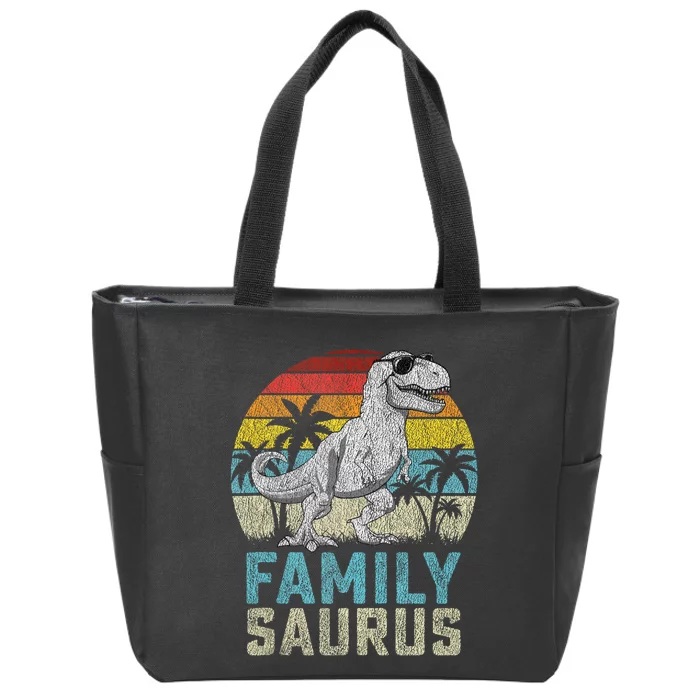 Familysaurus T Rex Dinosaur Family Saurus FatherS Family Tank Top Zip Tote Bag