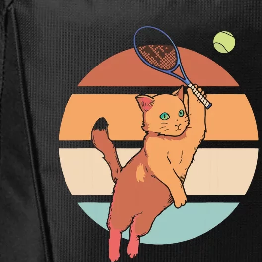 Funny Tennis Racket Cat Playing Tennis City Backpack