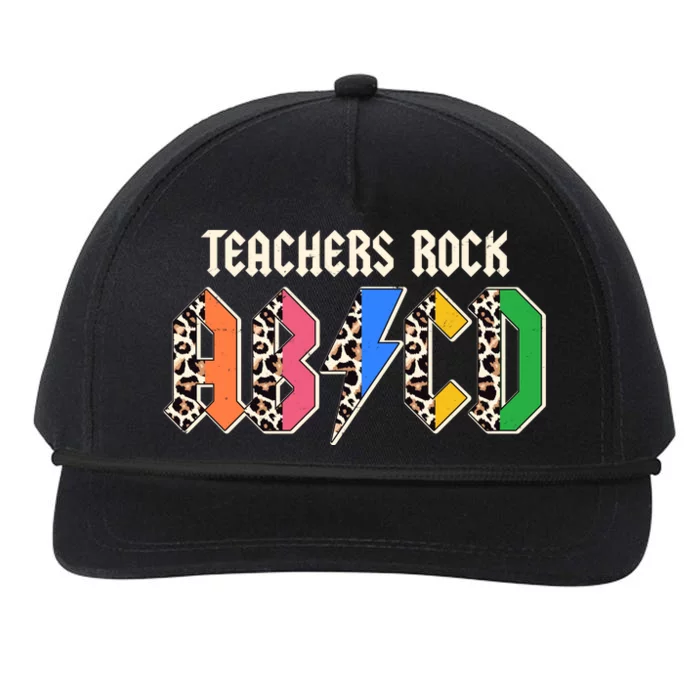 Funny Teachers Rock ABCD Rocker Snapback Five-Panel Rope Hat