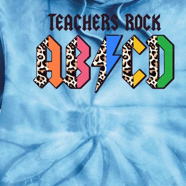 Funny Teachers Rock ABCD Rocker Tie Dye Hoodie