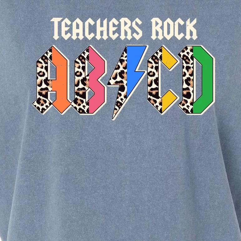 Funny Teachers Rock ABCD Rocker Garment-Dyed Women's Muscle Tee