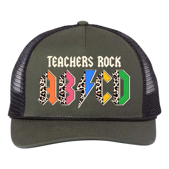 Funny Teachers Rock ABCD Rocker Retro Rope Trucker Hat Cap