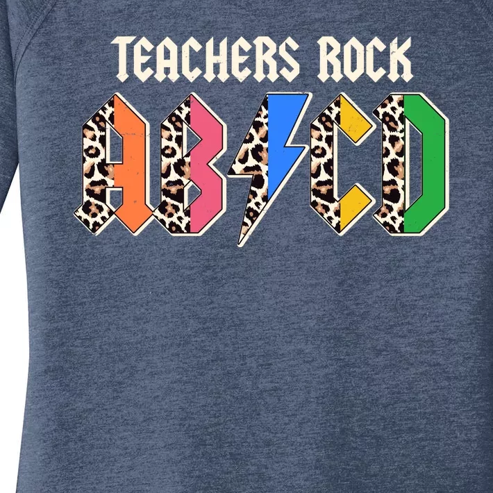 Funny Teachers Rock ABCD Rocker Women's Perfect Tri Tunic Long Sleeve Shirt