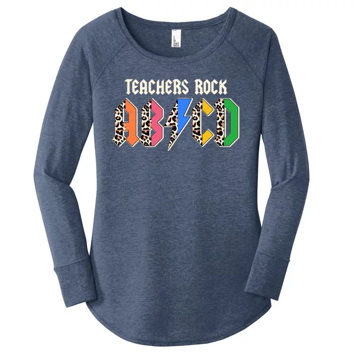 Funny Teachers Rock ABCD Rocker Women's Perfect Tri Tunic Long Sleeve Shirt