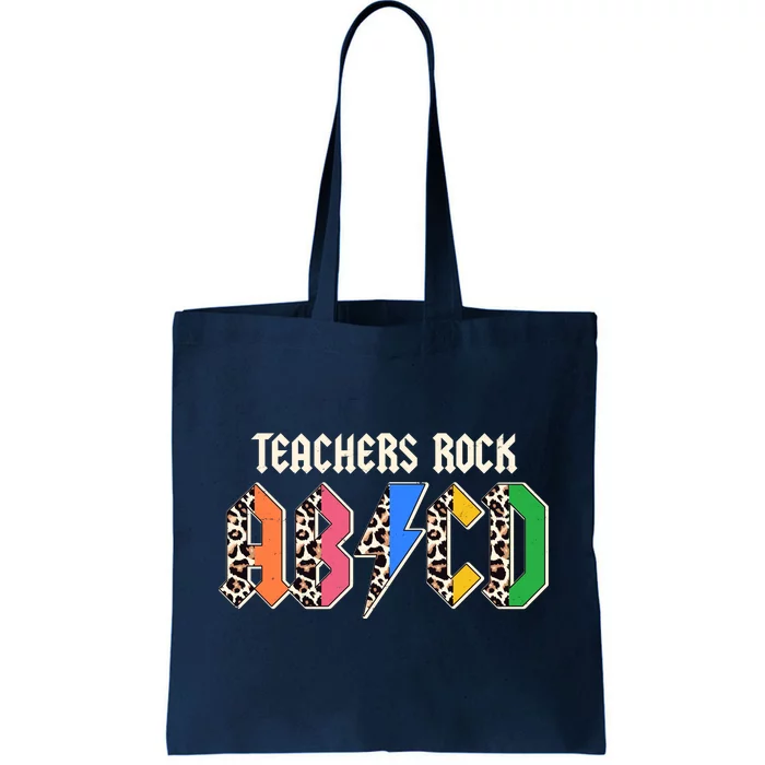 Funny Teachers Rock ABCD Rocker Tote Bag