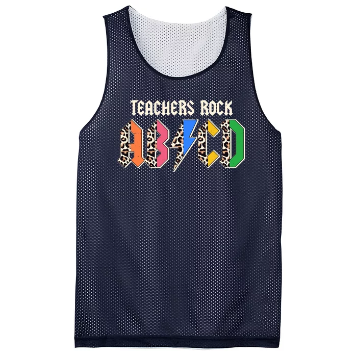 Funny Teachers Rock ABCD Rocker Mesh Reversible Basketball Jersey Tank