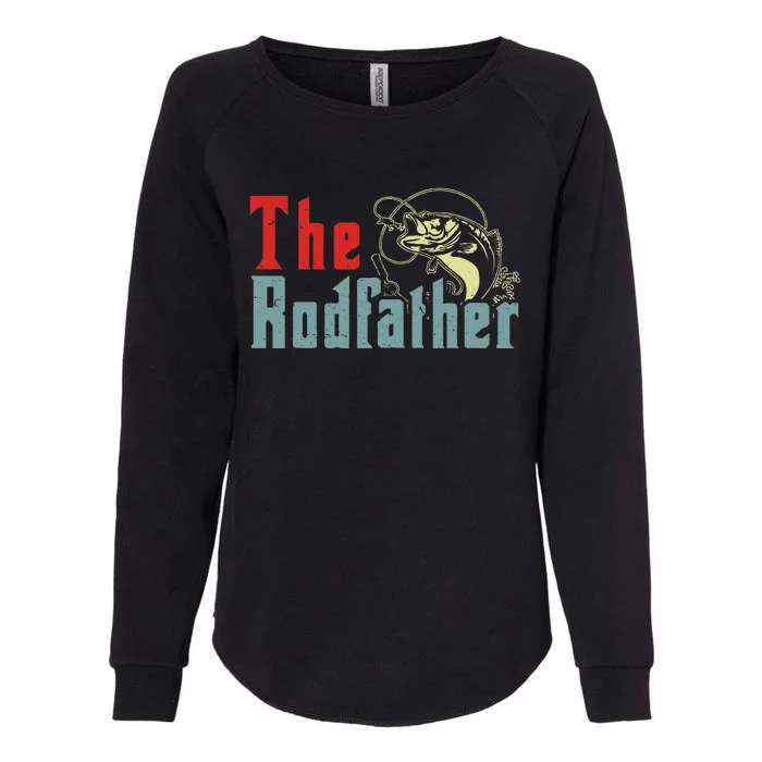 Fishing The Rodfather Fly Bass Fish Dad Funny Papa Womens California Wash Sweatshirt