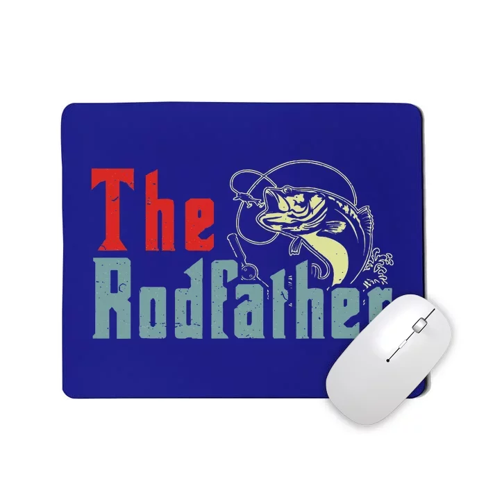 Fishing The Rodfather Fly Bass Fish Dad Funny Papa Mousepad