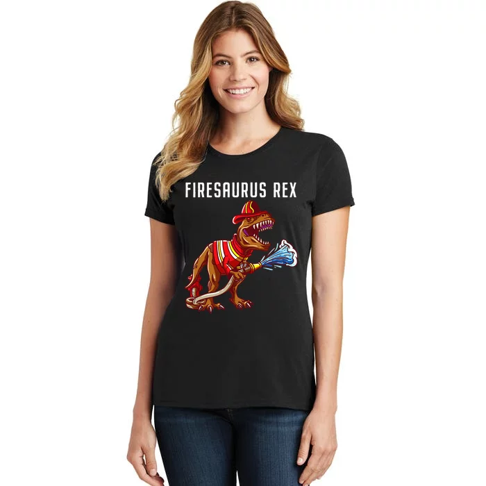 Firefighter T Rex Dinosaur Gifts For Fireman Women's T-Shirt