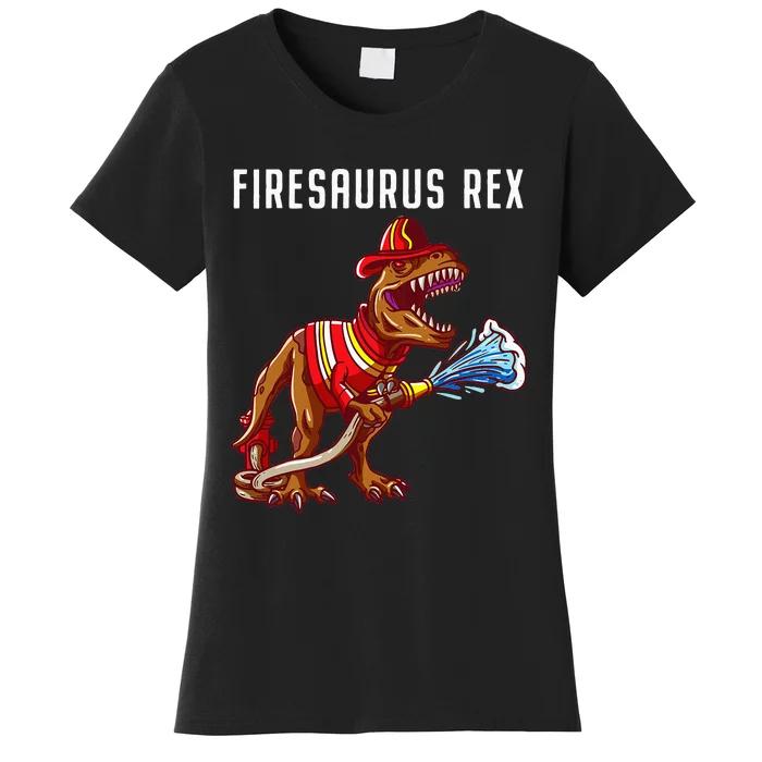 Firefighter T Rex Dinosaur Gifts For Fireman Women's T-Shirt