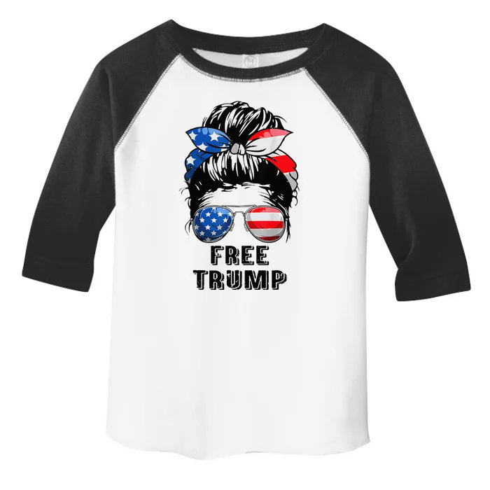 Free Trump Republican Support Pro Trump American Flag Toddler Fine Jersey T-Shirt