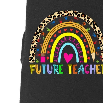 Future Teacher Rainbow Doggie 3-End Fleece Hoodie