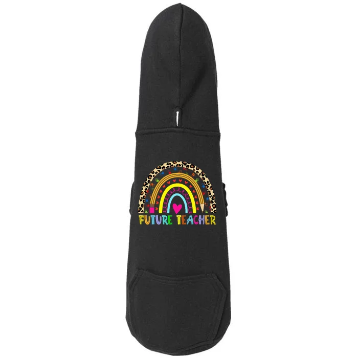 Future Teacher Rainbow Doggie 3-End Fleece Hoodie