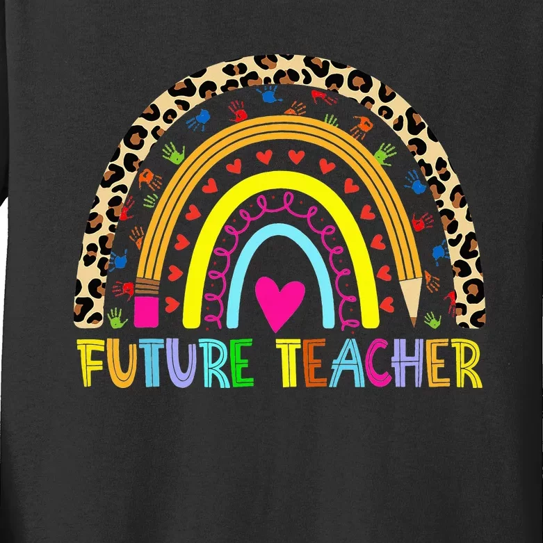 Future Teacher Rainbow Kids Long Sleeve Shirt