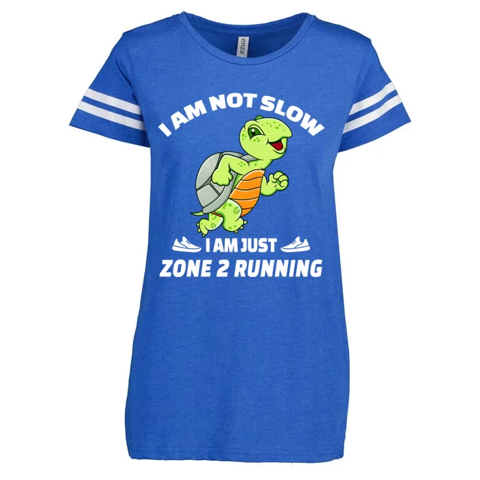 Funny Turtle Runner Im Not Slow Just Zone 2 Running Gift Enza Ladies Jersey Football T-Shirt