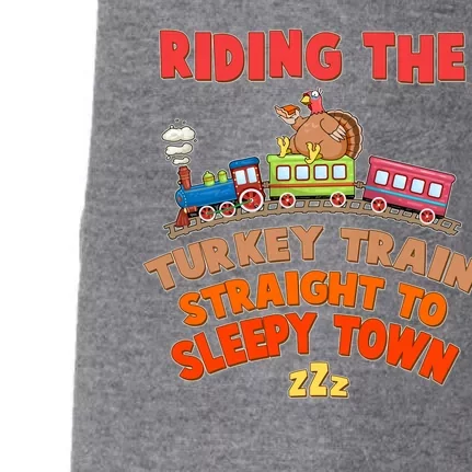 Funny Thanksgiving Riding The Turkey Train Straight To Sleepy Town Doggie 3-End Fleece Hoodie