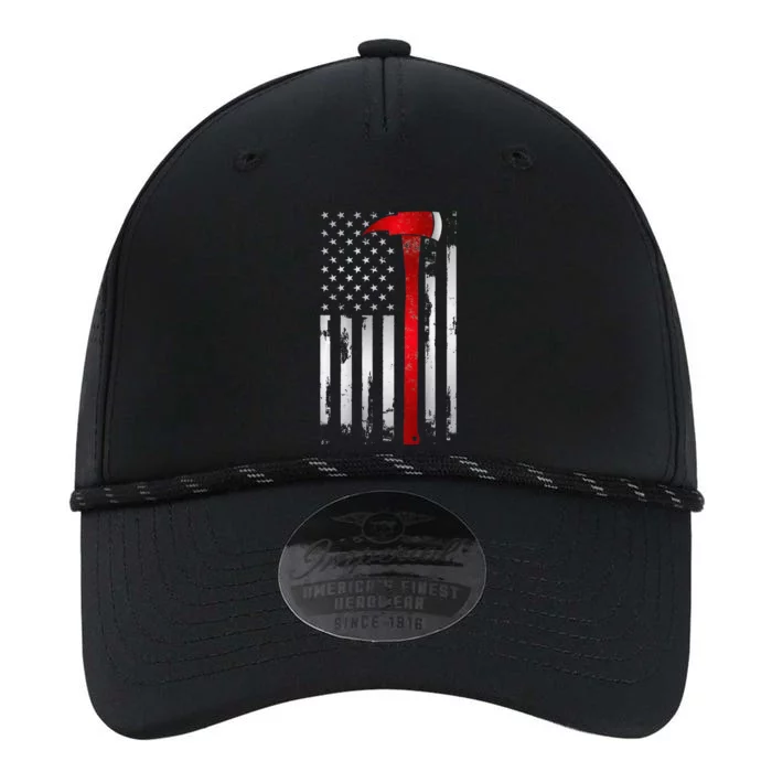 Fireman Thin Red Line American Flag Axe gift for Firefighter Performance The Dyno Cap