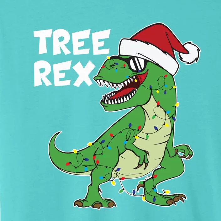 Funny Tree Rex T Rex Christmas Hat Lights Holiday Christmas Gift ChromaSoft Performance T-Shirt