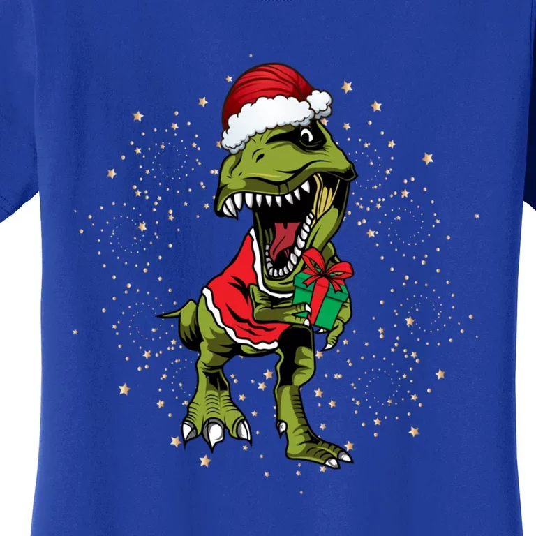 Funny T Rex Dino In Christmas Santa Costume Funny Gift Women's T-Shirt