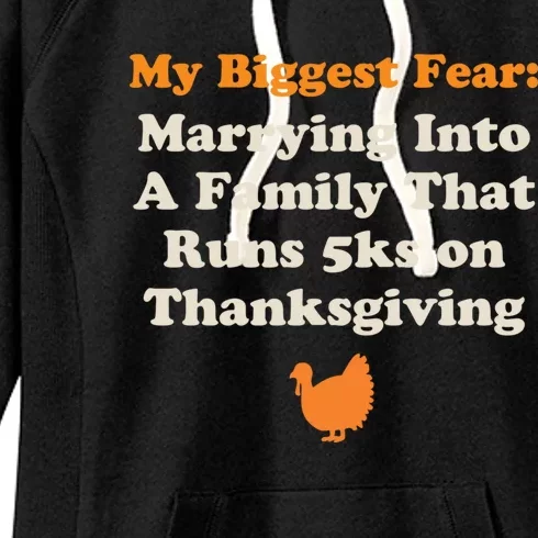 Funny Thanksgiving Running Turkey Trot Marrying Into Family Gift Women's Fleece Hoodie