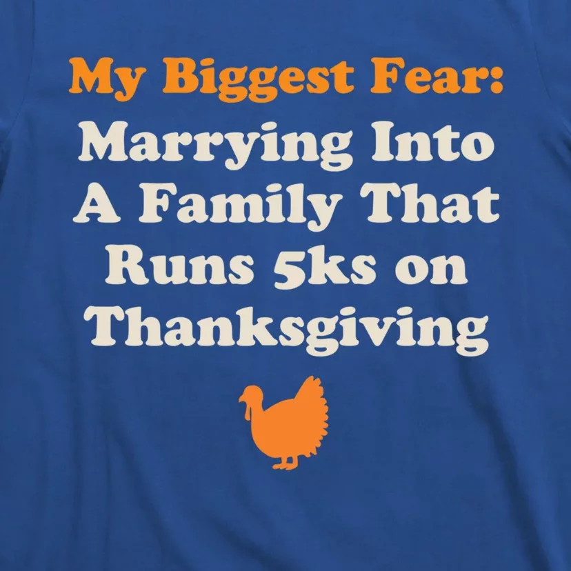 Funny Thanksgiving Running Turkey Trot Marrying Into Family Gift T-Shirt