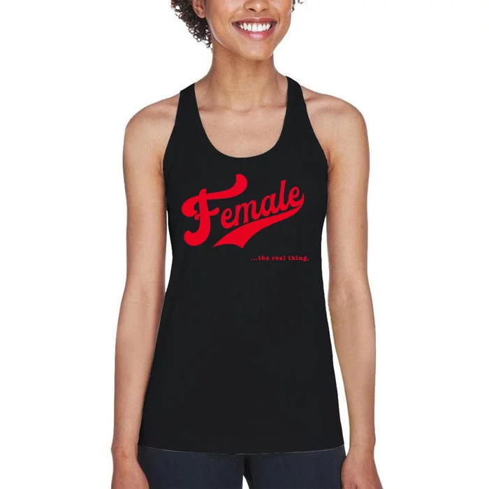 Female The Real Thing Wo Retro Feminism Proud Women's Racerback Tank