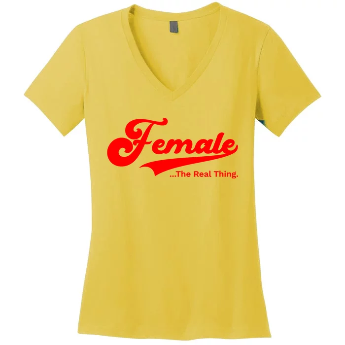 Female The Real Thing Women's V-Neck T-Shirt