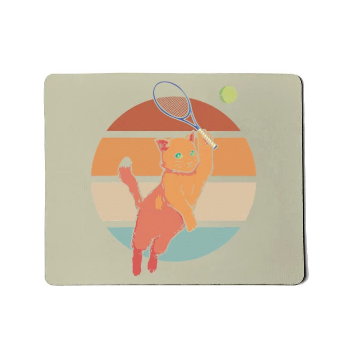 Funny Tennis Racket Cat Playing Tennis Mousepad