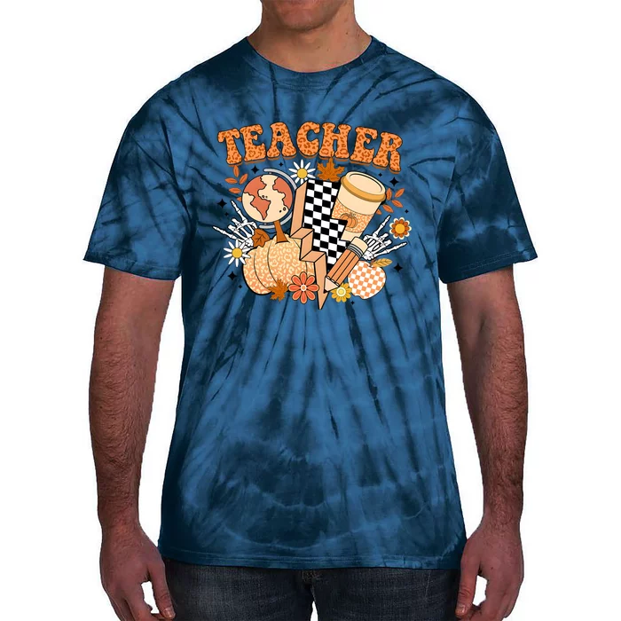 Fall Teacher Retro School Teacher Life Tie-Dye T-Shirt