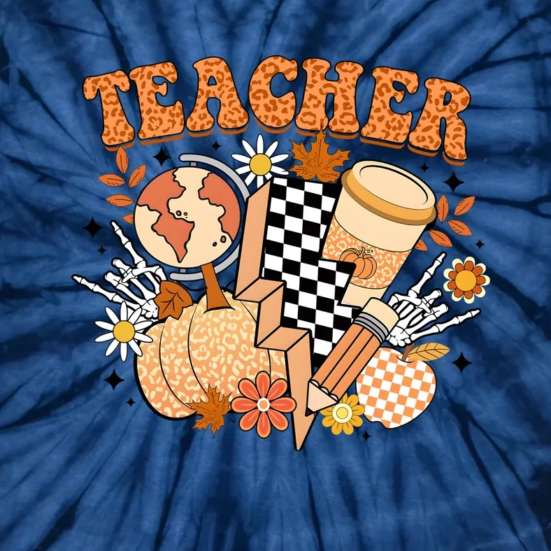 Fall Teacher Retro School Teacher Life Tie-Dye T-Shirt