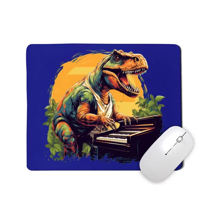 Funny T Rex Dinosaurs With Piano For Music Instrut Fans Gift Mousepad