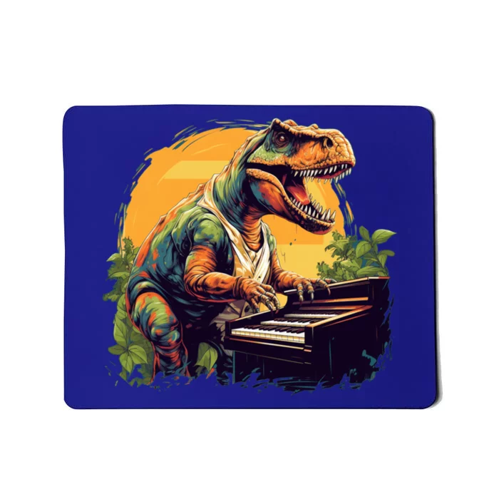 Funny T Rex Dinosaurs With Piano For Music Instrut Fans Gift Mousepad