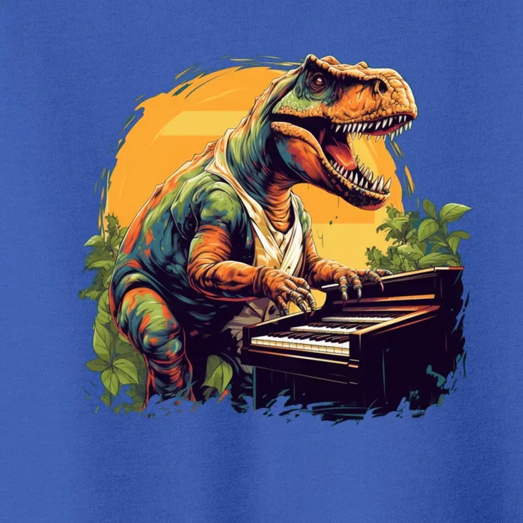 Funny T Rex Dinosaurs With Piano For Music Instrut Fans Gift Toddler T-Shirt