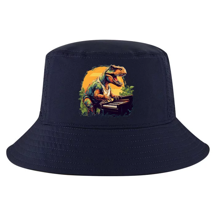 Funny T Rex Dinosaurs With Piano For Music Instrut Fans Gift Cool Comfort Performance Bucket Hat