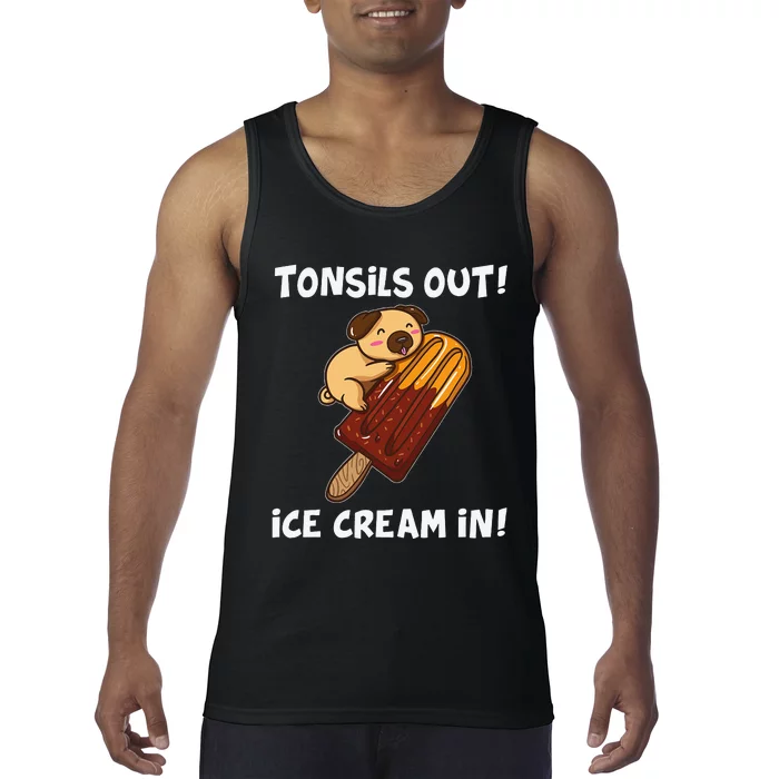 Funny Tonsil Removal Surgery Recovery Gift Tonsillectomy Pug Tank Top