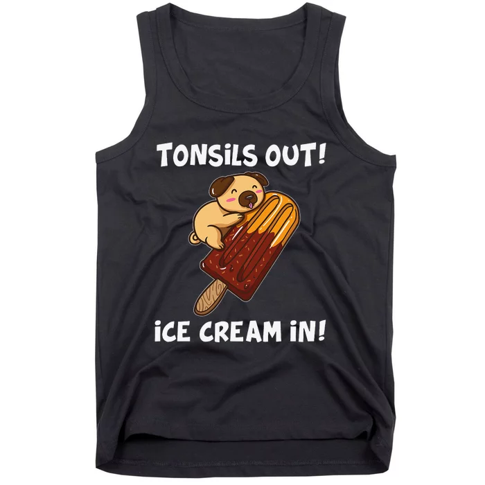 Funny Tonsil Removal Surgery Recovery Gift Tonsillectomy Pug Tank Top