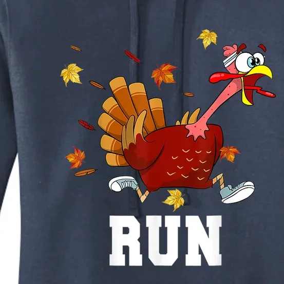 Funny Turkey Run Costume Thanksgiving Running Turkey Trot Women's Pullover Hoodie