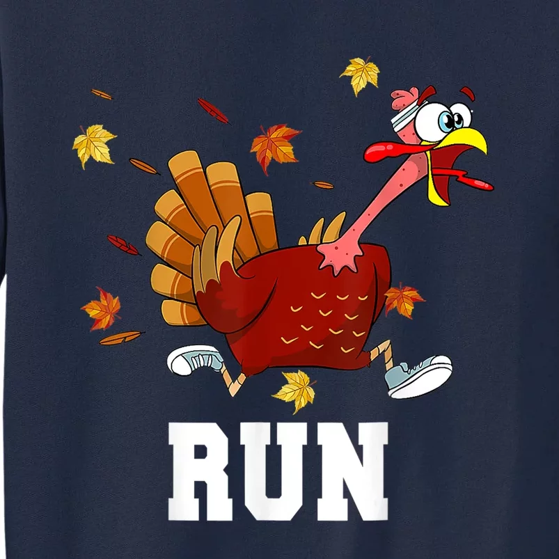 Funny Turkey Run Costume Thanksgiving Running Turkey Trot Tall Sweatshirt