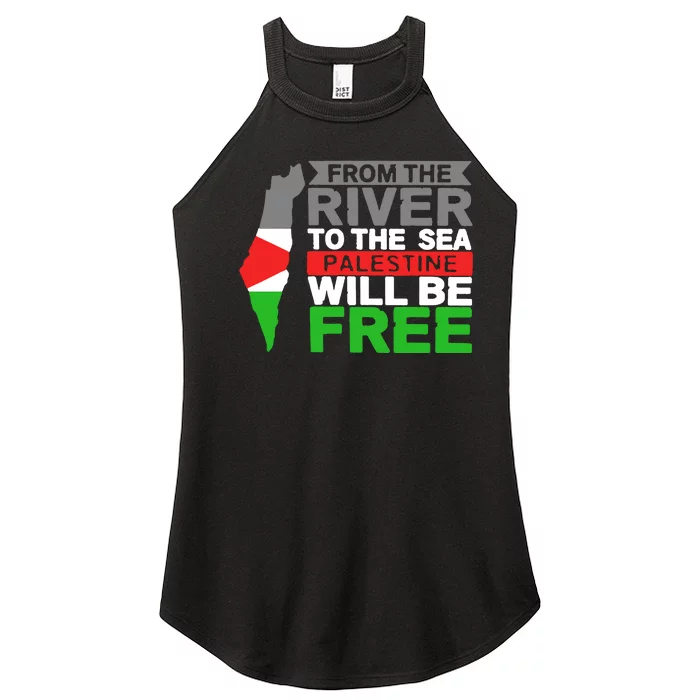 From The River To The Sea Palestine Will Be Free Women’s Perfect Tri Rocker Tank