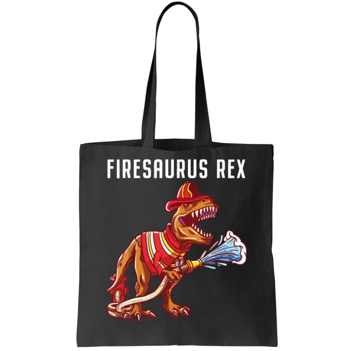 Firefighter T Rex Dinosaur Kids Gifts Shirts For Fireman Boy Tote Bag