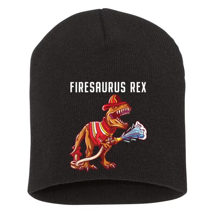 Firefighter T Rex Dinosaur Kids Gifts Shirts For Fireman Boy Short Acrylic Beanie