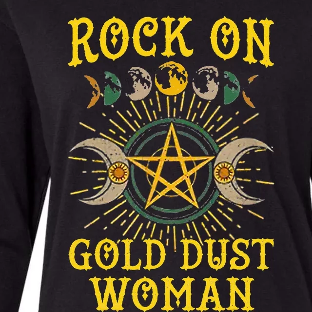 Funny Tee Rock On Gold Dust Woman Gift for Birthday Womens Cotton Relaxed Long Sleeve T-Shirt