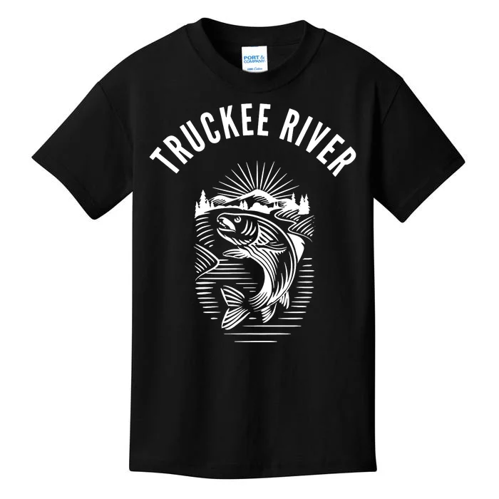 Funny Truckee River California Fishing Fly Fishing Kids T-Shirt