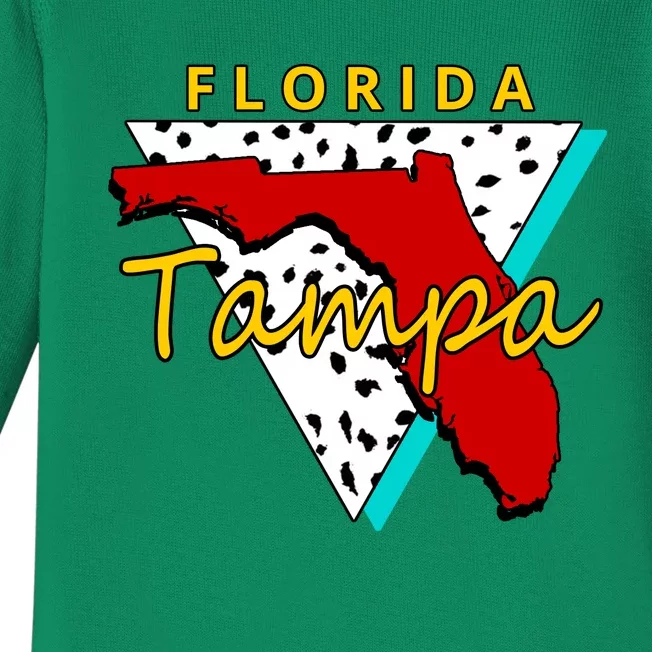 Florida Tampa Retro Baby Long Sleeve Bodysuit