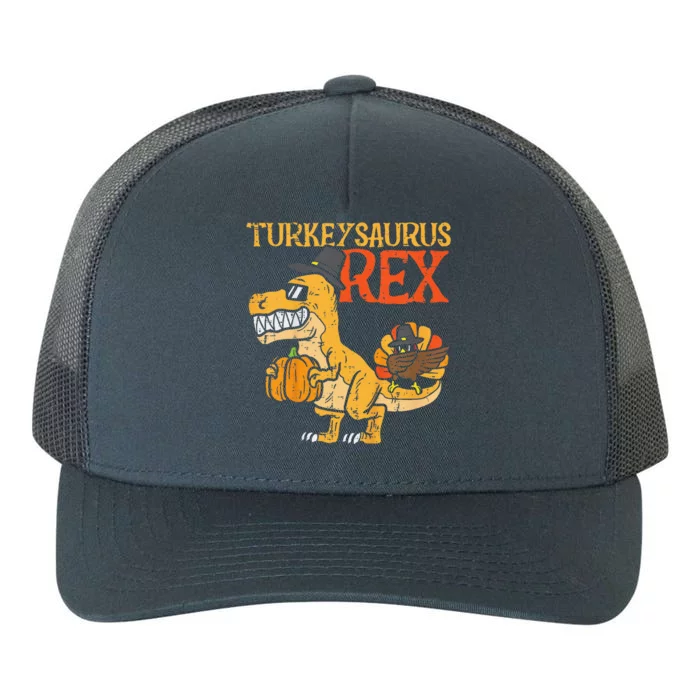 Funny Turkeysaurus Rex Dab Turkey Dino Thanksgiving Yupoong Adult 5-Panel Trucker Hat